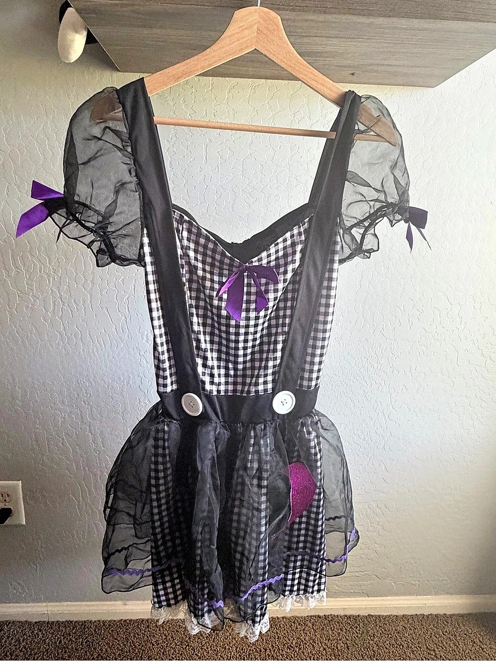 Leg Avenue Dead Eye Dolly Gingham Halloween Costume Size Large
